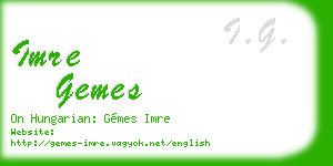imre gemes business card
