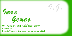 imre gemes business card
